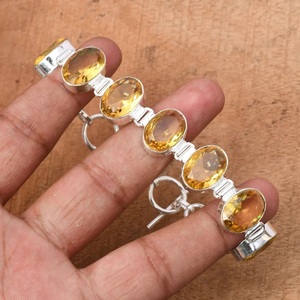 Citrine Topaz 925 Sterling Silver Adjustable <b>Bracelet</b> Natural Gemstone Jewelry Elegant Designer <b>Boho</b> <b>Bracelet</b> - Product Image 3