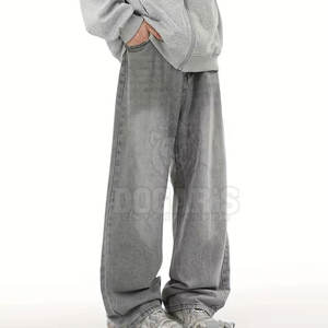 กางเกงยีนส์ทรงหลวมผู้ชายทรงหลวมสไตล์สตรีทแฟชั่นลำลองสบาย ๆ ทันสมัยทุกวัน - Product Image 3