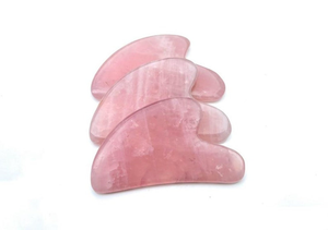 Outil de massage facial Gua Sha en quartz rose, pierre de cristal naturelle, pour le modelage du visage, soin de la peau, beauté, bien-être, massage manuel, grattage - Product Image 6