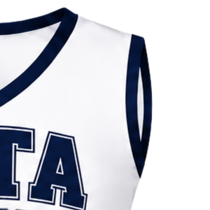 Haut d'uniforme de cheerleading bleu marine sans manches, col en V, pour compétition de danse d'équipe, entraînement et sportswear - Product Image 3
