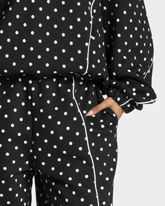 ODM Custom Supplier Dot Print Contrastline Hoodie With Piping 2 Piece <b>Women's</b> Tracksuits Breathable Streetwear <b>Women</b> <b>Sweat</b> <b>Suits</b> - Product Image 6
