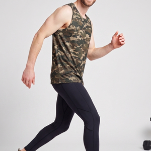 Camiseta sin mangas de camuflaje para hombre, cuello cuadrado, deportiva, 100% poliéster, chaleco deportivo. - Product Image 4
