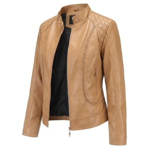 Veste en cuir de haute qualité pour femme, coupe moderne et ajustée, streetwear décontracté, vêtement d'extérieur confortable pour tous les jours, mode automne - Product Image 1