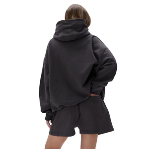 Women's Baggy Oversized Cotton Tracksuits 2 Piece <b>Set</b> Gym Fitness Short <b>Sets</b> Customize Hoodie and Shorts <b>Set</b> for Women - Product Image 3