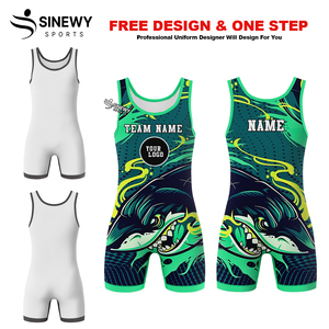 Custom Sublimation Printing Spandex/Polyester Stretch <b>Professional</b> Wrestling Singlet Competition Uniform Lightweight Quick Dry - Product Image 5