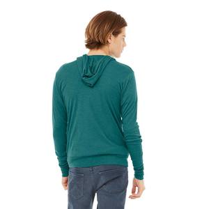 Sweat à capuche classique Bella Canvas pour homme, fermeture éclair, tissu tri-mélange, pour entraînement sportif, sweats à capuche à marque privée - Product Image 4