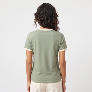 Camiseta de Algodón de Cuello Redondo y Corte Regular para Mujer, de Alta Calidad, Manga Corta, Transpirable, Informal, para Verano - Product Image 2