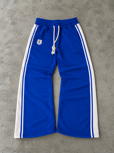 Pantalon de survêtement large pour homme personnalisé, avec bande latérale contrastante, en molleton orange, coupe ample, style streetwear, pour le sport, vente en gros - Product Image 2