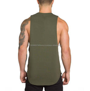 Wholesale Men Gym Stringer <b>Vest</b> Workout Muscle Bodybuilding Sportswear Fitness Plain Color Mens <b>Top</b> Tank - Product Image 3