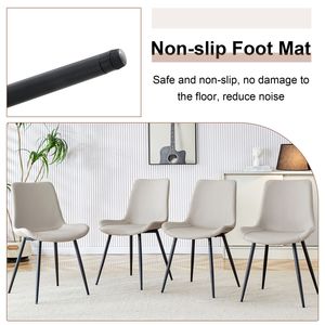Set Tavolo da Pranzo Allungabile in MDF Noce 59-71 Pollici e 6 Sedie in PU Artificiale Grigio Caldo - Product Image 6