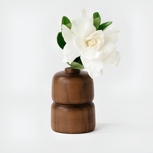 Indian Wholesale Customization Solid Wood Flower Vessels Antique Dried Flower <b>Vases</b>, Home Shop Restaurant Decoration - Product Image 6