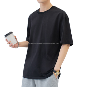 Camiseta de Cuello Redondo de Manga Corta para Hombre, Estilo Juvenil, 100% Algodón, Transpirable, de Secado Rápido, Estilo Urbano, Tejido de Punto 200 - Product Image 1