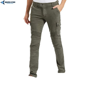 Pantalon de moto Daizen Star pour homme en polyester/coton vert olive avec panneaux renforcés et poches cargo pour toutes les saisons - Product Image 6