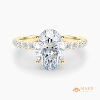 Bague de fiançailles et de mariage ovale en moissanite plaquée or pour femme, ensemble de luxe pour mariée, bijoux fins, cadeau