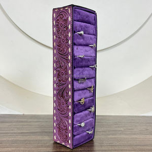 Boîte de rangement pour boucles d'oreilles, présentoir pour bijoux de luxe, portable, usiné à la main, présentoir pour bagues, vitrine - Product Image 4