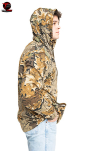 Sudadera con Capucha Térmica de Forro Polar Grueso para Hombre, con Camuflaje de Hojas de Roble para Otoño, Bolsillo Canguro y Capucha Integrada, Ideal para Caza al Aire Libre - Product Image 5