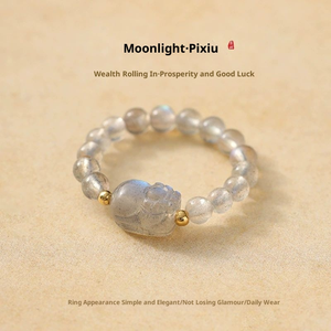 แหวนพิกซิวพลอยหยกวินเทจสำหรับความมั่งคั่งและพรของผู้หญิง - Product Image 1