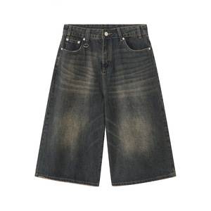 Nouveau Jean en Denim de Coton Délavé Foncé, Style Vintage Tendance, Respirant, Taille Mi-Haute, Coupe Droite, Décontracté d'Été, Sexy, Grande Taille, Ample et Effet Usé - Product Image 5