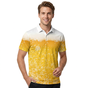Camisa Polo Estampada para Hombre, Manga Corta, Casual, Tejida, con Botones - Product Image 2