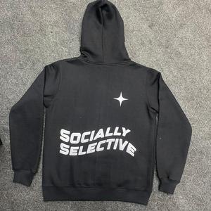 Custom Men's Pullover Puff Printing Hoodie Hooded Sweatshirt Front Logo Pocket Streetwear for Autumn Winter - Product Image 5