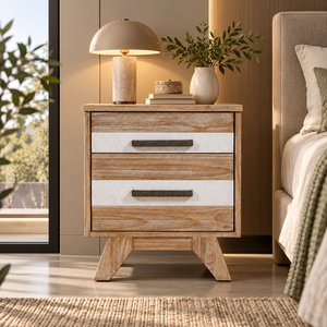 Solid Pine Wood Nightstand 2 Drawer <b>Bedside</b> Cabinet Modern Home Bedroom Furniture <b>Storage</b> Table Export Furniture - Product Image 1