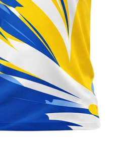 Camiseta Deportiva Personalizada para Hombre en Azul, Amarillo y Blanco, de Secado Rápido, Poliéster, Impresión Personalizada, Manga Corta, para Correr, Gimnasio y Entrenamiento - Product Image 6