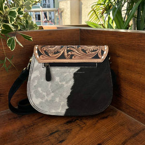 กระเป๋าหนังสะพายข้างสำหรับผู้หญิงกระเป๋าหนังวัวมีสไตล์ลายขวางคุณภาพสูง - Product Image 3