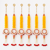 Hiasan Pintu Gantung Art Deco Bunga Marigold, Rumbai Mutiara, Latkan, untuk Pernikahan, Ulang Tahun, Diwali, Dekorasi Rumah, Garland, Ornamen
