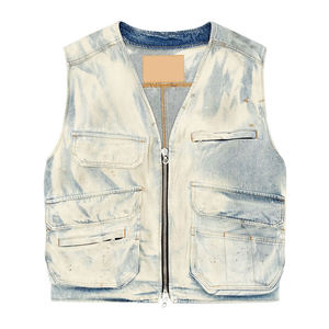 Men's Oversized Vest and Pants Set | Multi-Pocket Woven Denim Utility Gear | Casual Spring Autumn Quick Dry <b>Suit</b> - Product Image 5