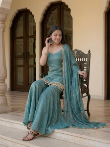 Indian Pakistani Salwar Kameez <b>Set</b> Heavy Embroidery Mirror Work Dupatta Traditional Ethnic Wear - Product Image 5