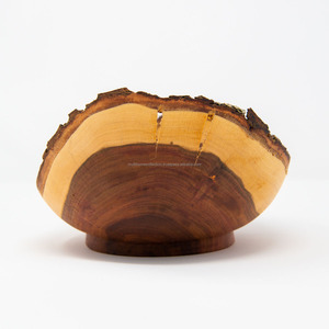 Plato para restaurantes, cuencos de comida rápida para madera, Material hecho a mano, cuenco para servir de madera natural 100% con tapa, uso multiusos - Product Image 4