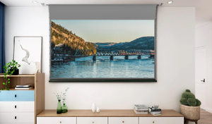 Điện tab-căng thẳng màn hình máy chiếu 16:9 với vật liệu sợi thủy tinh, động cơ kéo xuống alr màn hình chiếu - Product Image 5