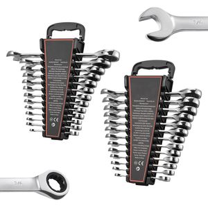 Set di 26 Chiavi a Cricchetto SAE e Metriche per Riparazione Auto con 72 Denti in Acciaio Cr-V e Organizzatore a Rack - Product Image 1