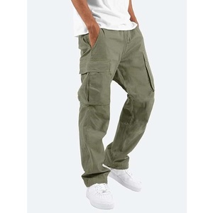 ราคาขายส่ง กางเกงคาร์โก้ผู้ชายผ้าแคนวาสเอวสูง รุ่นใหม่ประจำฤดูใบไม้ร่วงปี 2026 พร้อมโลโก้สั่งทำพิเศษ มีหลายกระเป๋า สไตล์ลำลอง จากซัพพลายเออร์ในบังกลาเทศ - Product Image 2