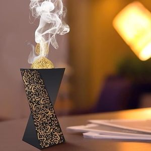 Pink Acrylic Perfume Lamp Set With Gold Moon Star Top Aromatherapy Incense <b>Burner</b> Holder Middle Eastern Style Bakhoor <b>Burner</b> Set - Product Image 3