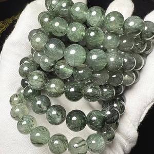 Premium Polished Natural AA Green Rutilated Quartz Smooth Round Loose <b>Stone</b> <b>Beads</b> for Jewelry Making Design Arcane Birthstone - Product Image 4
