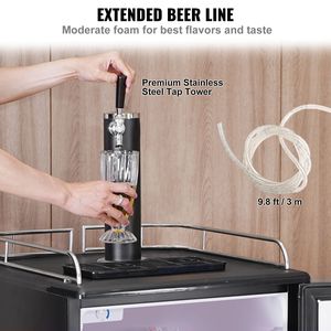 Dispenser Kegerator per Birra alla Spina a Singola Fontana con Cilindro CO2, Vassoio Raccogligocce e Controllo Temperatura 32-50 Fahrenheit - Product Image 2