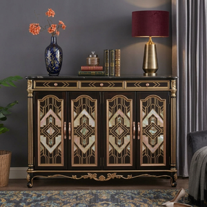 ตู้ไซด์บอร์ดอาร์ตเดโคสุดหรูสั่งทำพิเศษ ตู้ไซด์บอร์ดไม้เนื้อแข็งสีเขียวมรกต บุฟเฟต์มาลาไคต์สำหรับวิล<span class=keywords><strong>ล</strong></span>่า โรงแรม ห้องรับประทานอาหาร รับผ<span class=keywords><strong>ล</strong></span>ิตตามแบบ OEM - Product Image 2