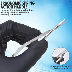 Tijeras Profesionales de Precisión para Cutículas, Micro Spring, Acero Inoxidable, Punta Fina, Herramienta para Manicura y Depilación de Cejas - Product Image 4