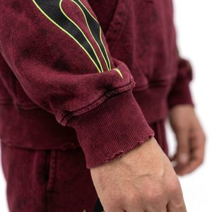 Ensemble de survêtement à capuche pour homme, couleur marron, imprimé flamme, streetwear, longueur intégrale, poches avec cordon de serrage, coupe régulière, 100% coton, vêtements d'hiver, 2 en 1 - Product Image 4
