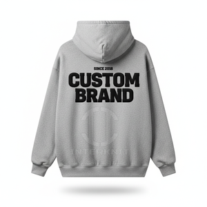 Sweat-shirt à capuche surdimensionné personnalisé pour homme en coton French Terry, style décontracté pour l'automne, avec poche et logo imprimé sur le devant - Product Image 5