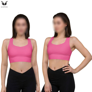 Servicio OEM, Color Rosa, Buena Calidad, Tela Suave Elástica, Logotipo Personalizado, Sujetador Deportivo de Compresión para Mujer - Product Image 5