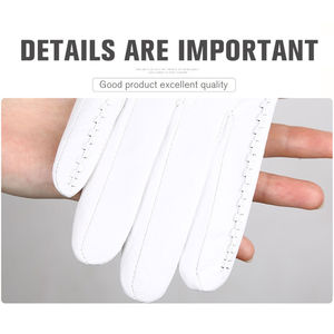Gants en cuir de luxe pour hommes AIFRAN, compatibles écran tactile, chauds pour l'hiver, doublés de polaire, en peau de mouton véritable, sportifs, imperméables, mi-doigts, coupe-vent - Product Image 2