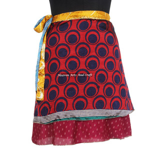 Indian <b>Beach</b> Wear 2 Layer Sari Silk <b>Wrap</b> Mini Skirts Vintage Sexy Mini Silk Sari Skirt Picture Of Mature Women Breathable Casual - Product Image 3