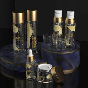 Top Wholesale Unalilia Luxury Transparent PET Silk Screen Printed Cylinder Cosmetic Packaging Plastic <b>Bottle</b> Jar Pump Sprayer - Product Image 2