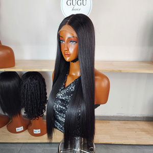 Cheveux humains Remy vietnamiens bruts à cuticules alignées, double tirage, 13x4 13x6 pour perruque Lace Front, densité 250, couleur naturelle, couleur os - Product Image 2