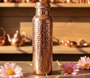 Office <b>desk</b> copper water bottle stylish reusable eco metal drinkware for professional workspace hydration - Product Image 6