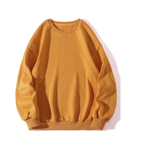 Pull tricoté unisexe oversize col rond 100 % coton écologique coupe-vent, sweat-shirt décontracté pour le printemps, coupe à manches régulières - Product Image 1