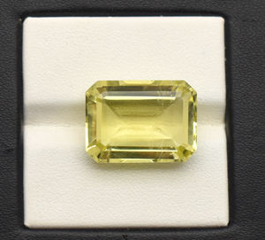 Piedra Preciosa de Cuarzo Limón Natural, Cuarzo Limón Amarillo 18X13 mm, Corte Esmeralda, para Joyería, 14.75 Quilates, Piedra Preciosa Suelta para Joyería - Product Image 1
