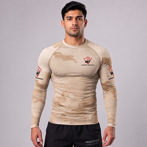 เสื้อแรชการ์ดแขนยาวสำหรับผู้ชาย สวมใส่สบาย แห้งเร็ว เหมาะสำหรับว่ายน้ำ ออกกำลังกาย วิ่ง และกิจกรรมทางน้ำ - Product Image 1